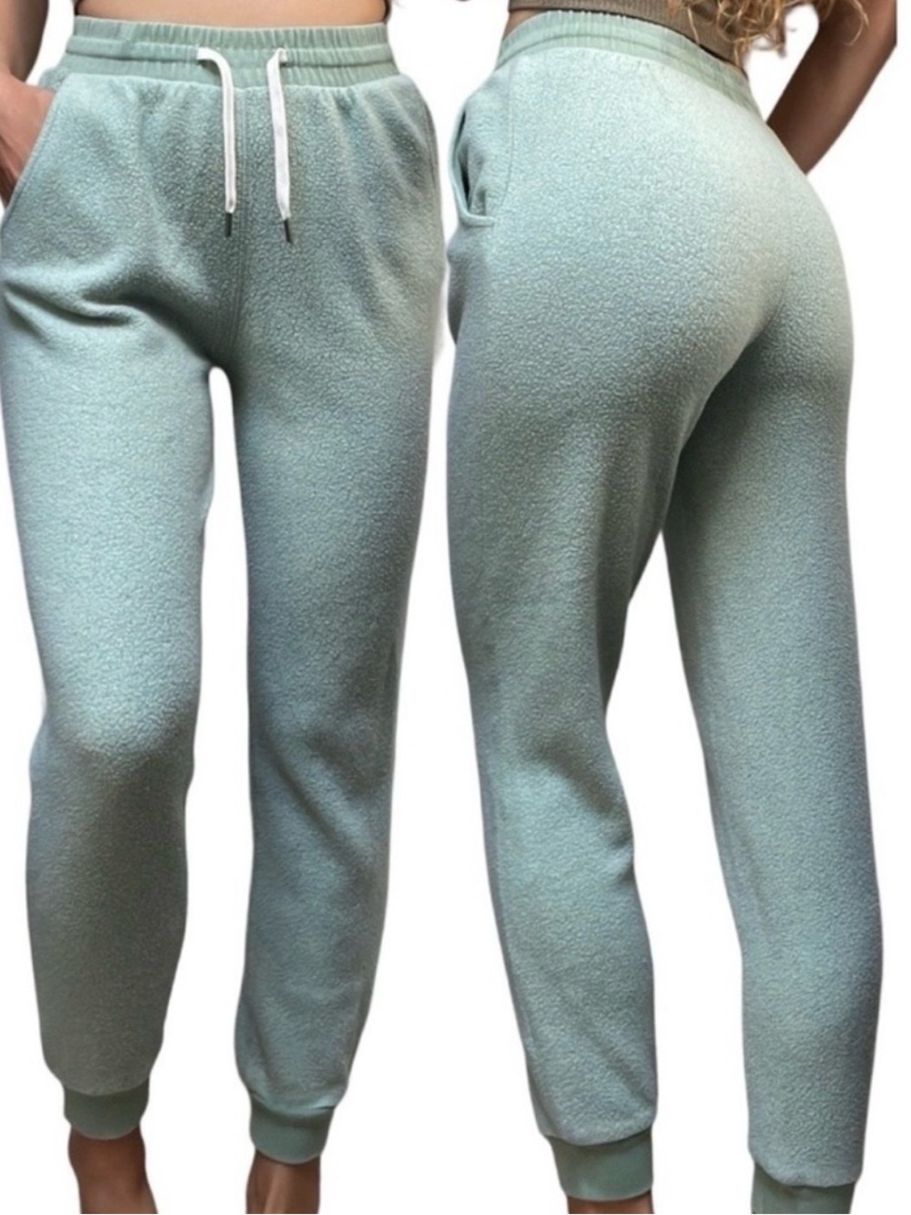 Feat NWT Women's Plush Jogger Pants in Sage Green